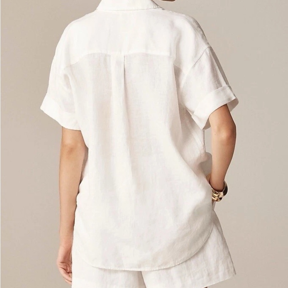 J Crew Capitaine Baird McNutt Irish Linen Relaxed Shirt White XXS - Picture 2 of 10